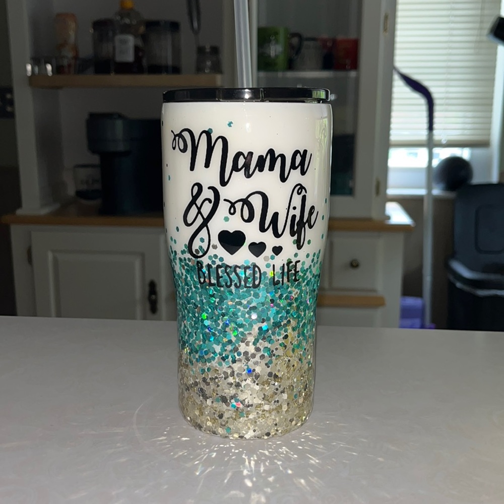 20 oz Mama and Wife Blessed Wife handmade tumbler